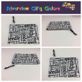 Zip Clutch / Purse / Bag / Pouch - Sewing Words on White Zip Clutch / Purse / Bag / Pouch - Sewing Words on White